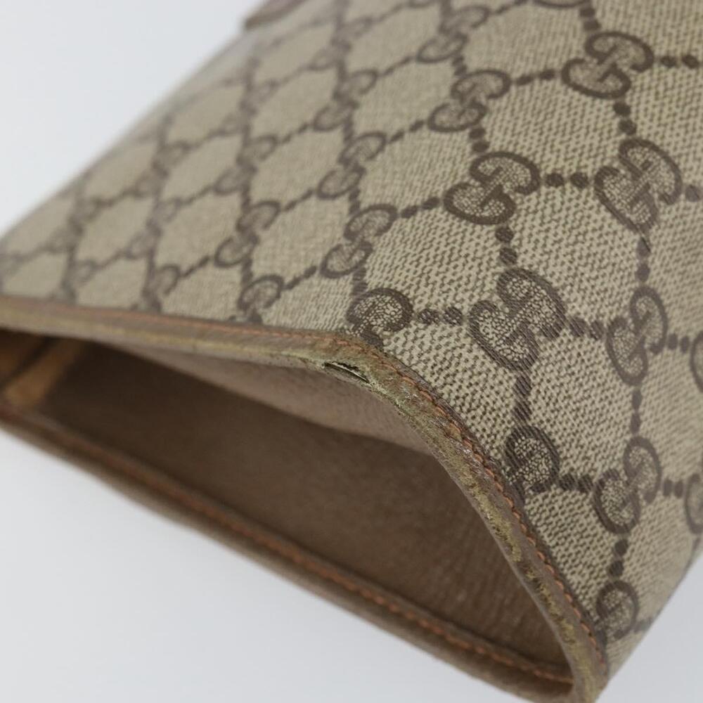 GUCCI GG Supreme Web Sherry Line Clutch Bag PVC Beige Gold 89 01 031 Auth 156430 - Picture 16 of 16